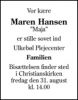 Maren Hansen (nee Tønder)